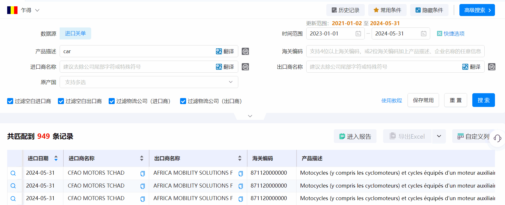 乍得海关数据,海关数据,九州ku游官网海关数据