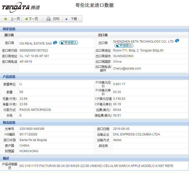 海关数据,进出口数据,进口数据,九州ku游官网,贸易,哥伦比亚